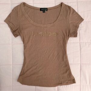 Bebe brown rhinestone top